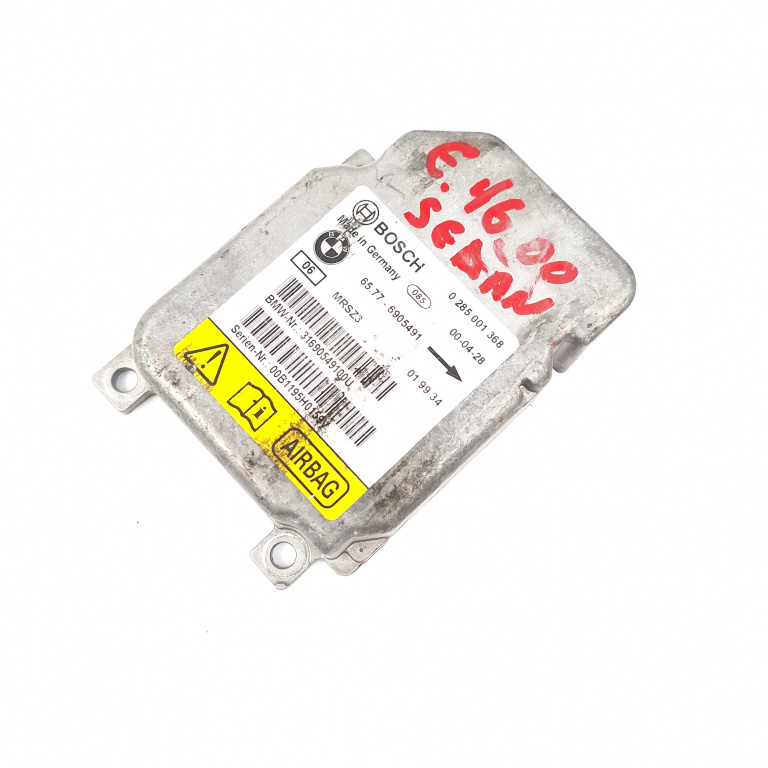 Centralina Airbag BMW 3 (E46) 1998 - 2007 6905491, 0285001368, 65776905491, 31690549100U, MRSZ3, 019934, 00B1195H0159V, KBA8413589
