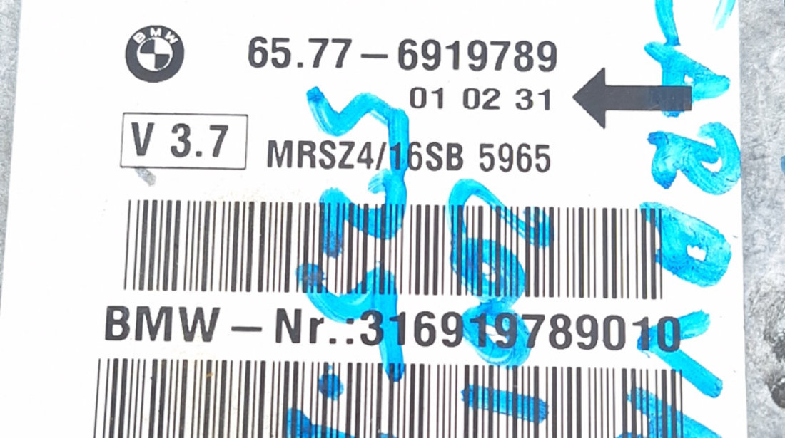 Centralina Airbag BMW 5 (E39) 1995 - 2004 6919789, 65776919789, 6577-6919789, 316919789010, 3169-1978901-0