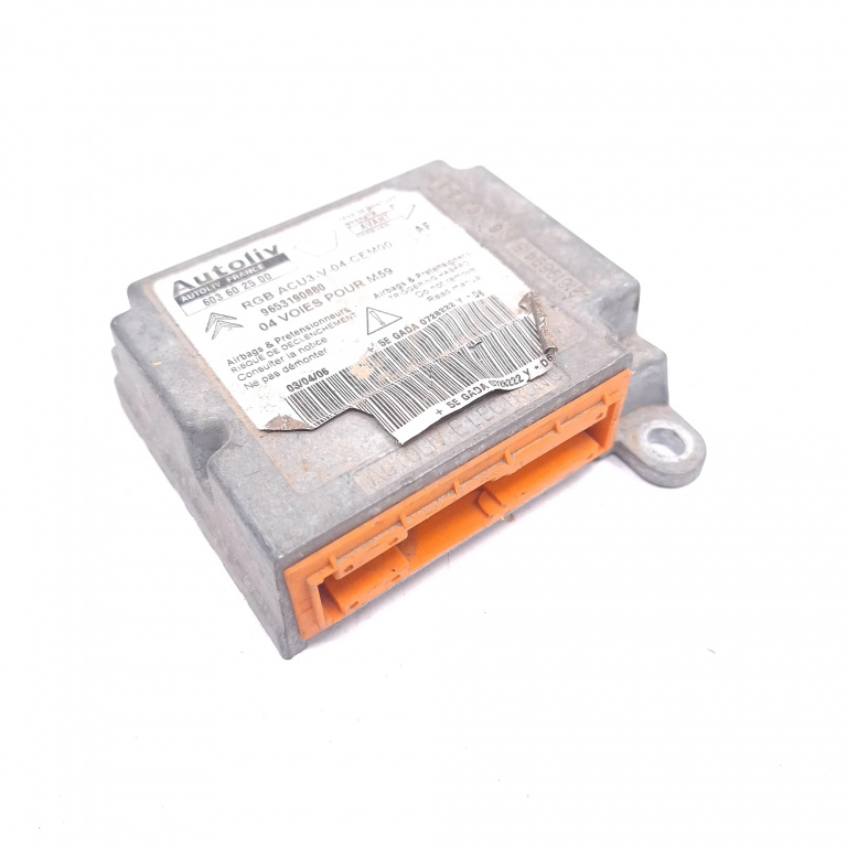 Centralina Airbag Citroen Berlingo (Mf) 1996 > 9653190880, 603602500, Rbgacu3V04Cem00, 5Egada0728222Y, 216196958B Autoliv