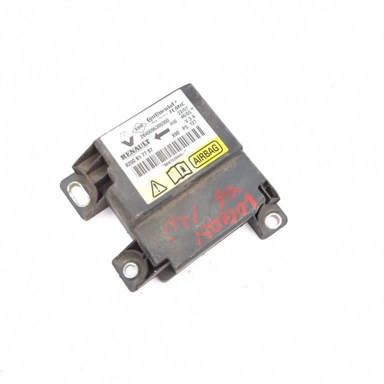 Centralina Airbag Dacia Logan (Ls) 2004-2012 2840096300300, 8200817787, Saw7E29A64, X90Ps127 Continental, Temic