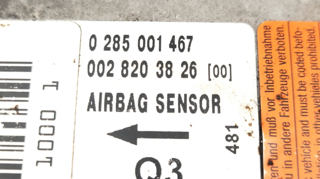 Centralina Airbag Mercedes-Benz VANEO (414) 2002 - 2005 Motorina 0028203826, 002 820 38 26, 0285001467, 0 285 001 467