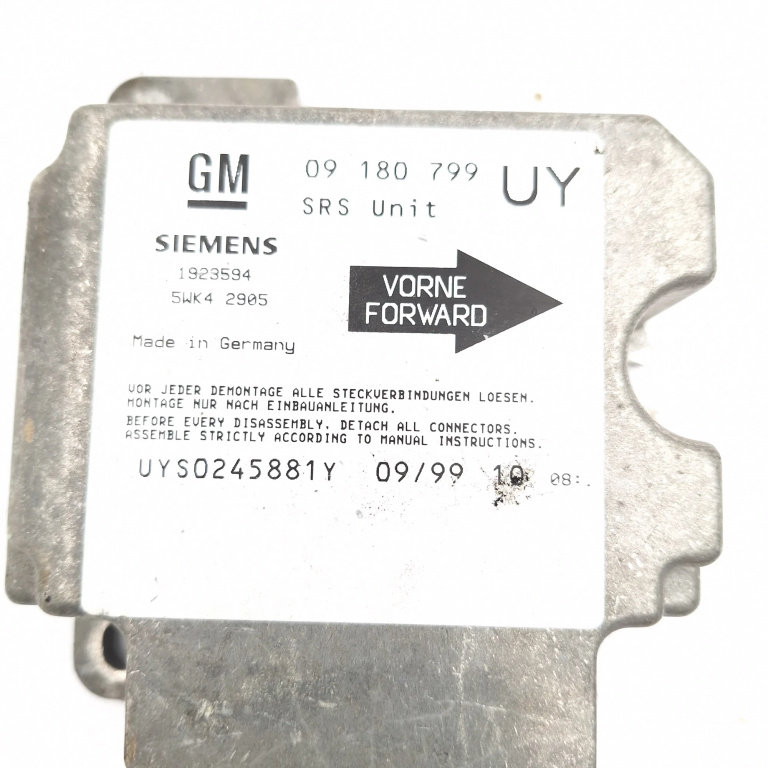 Centralina Airbag Opel ASTRA G 1998 - 2009 09180799, 1923594, 5WK42905, 09180799UY, UYS0245881Y