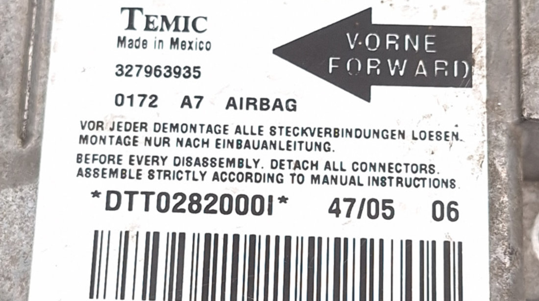 Centralina Airbag Opel COMBO C 2001 - 2011 327963935, 24417008, 24 417 008