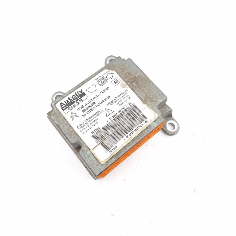 Centralina Airbag Peugeot PARTNER 1 1996 - 2013 9653190880, 5EGADA0651740EK5, 603602500, RGBACU3V04CEM00, 21619685, 30605