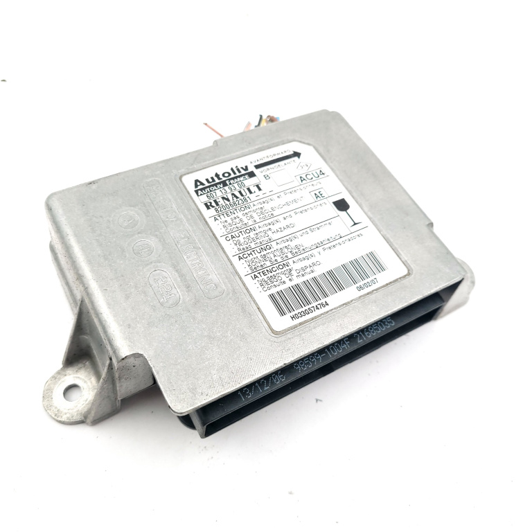 Centralina Airbag Renault Megane 2 2002-2010 1.9 Dci F9Q 818 Motorina 607139300, 607 13 93 00, 607139300B, 607 13 93 00 B, 8200682381, 8200 682 381 Autoliv