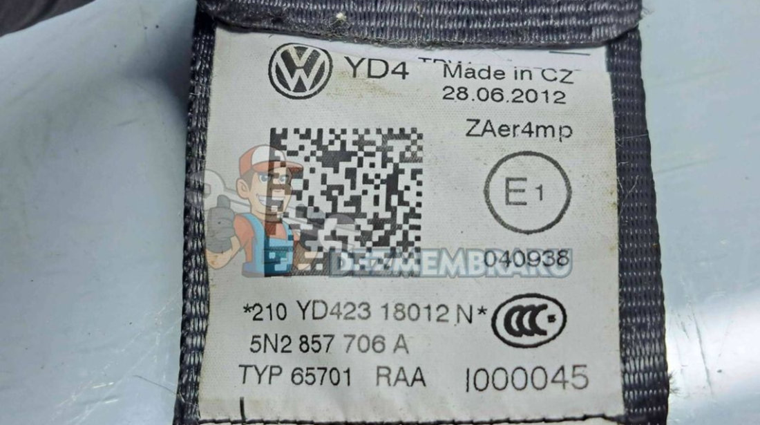 Centura dreapta fata Volkswagen Tiguan (5N) [Fabr 2007-2016] 5N2857706A