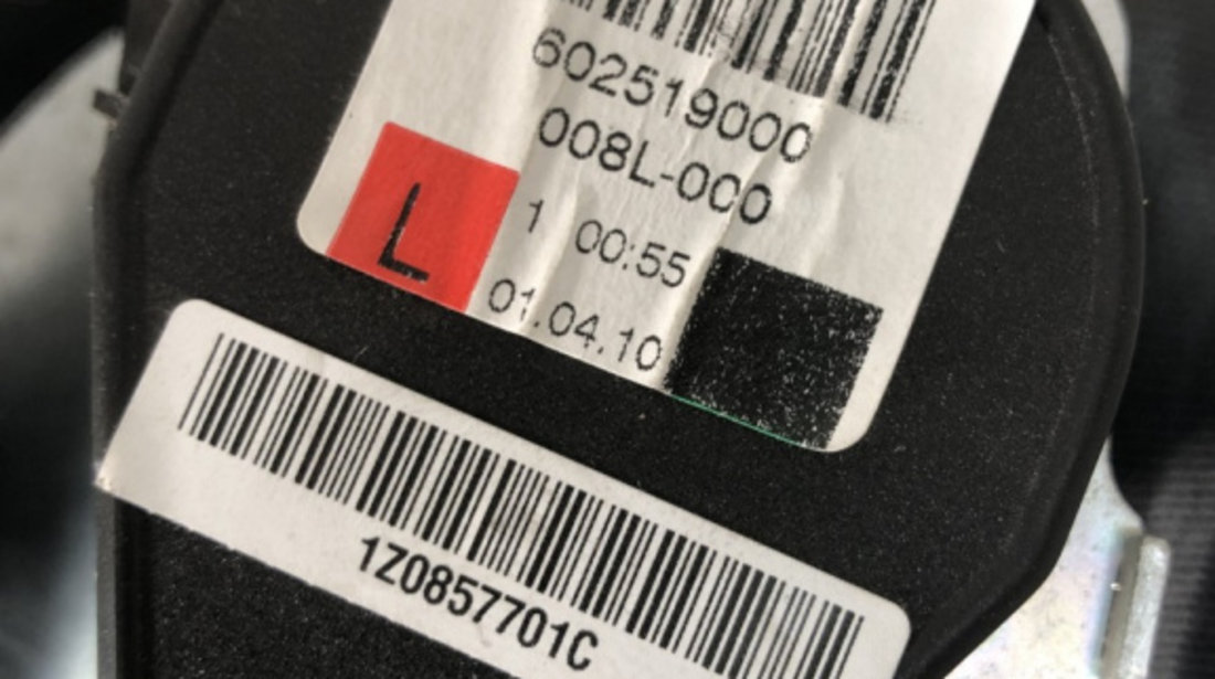 Centura stanga fata Skoda Octavia 3 Combi 1.6 TDI DSG 7 Automat, 105cp sedan 2014 (1Z0857701C)