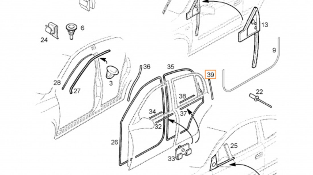 Cheder Geam Spate Dreapta Oe Opel Astra G 1998-2004 24427441