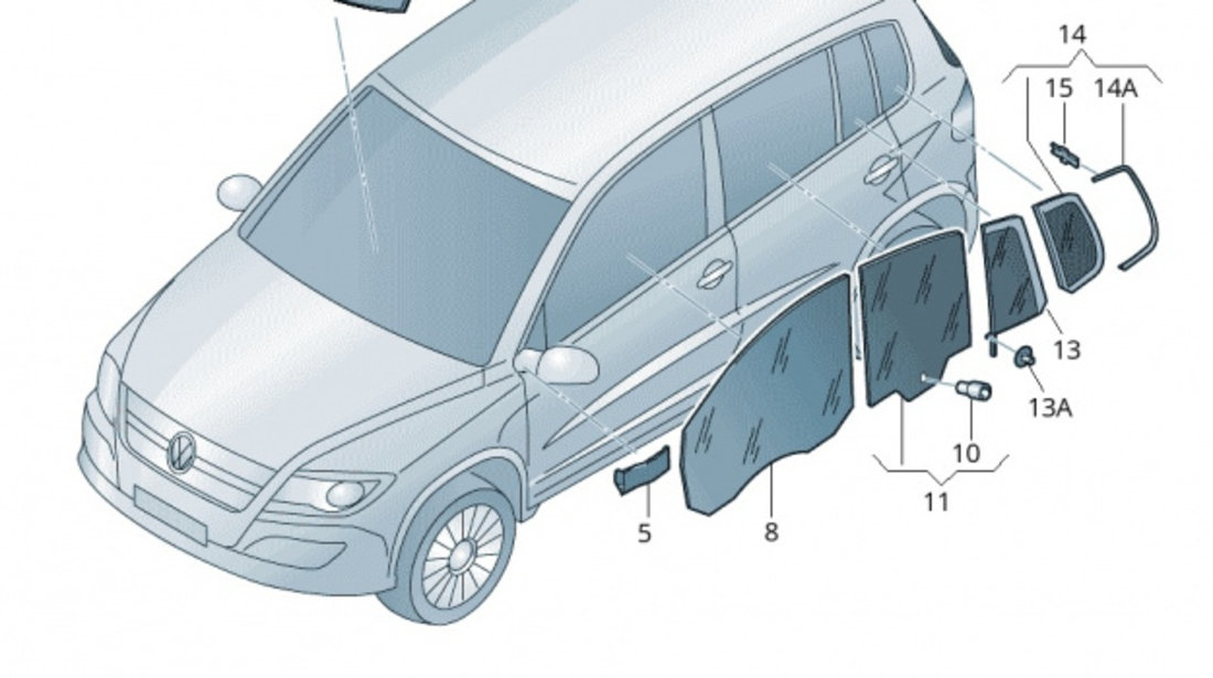Cheder Parbriz Stanga Oe Volkswagen Tiguan 1 2007-2016 5N08543275AP