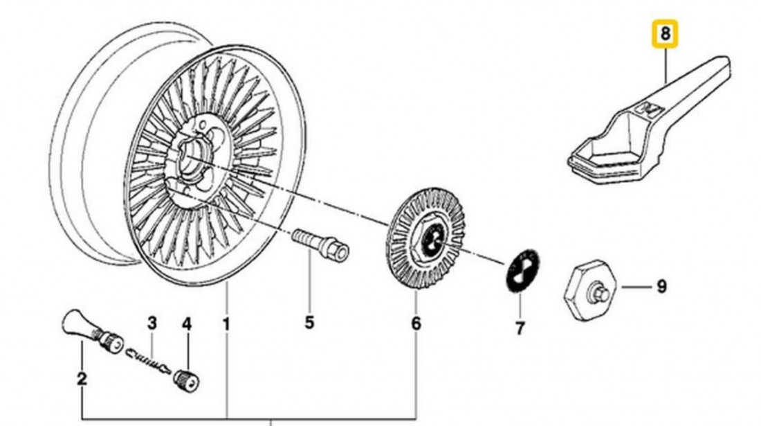 Cheie Capac Janta BBS Oe Bmw Seria 3 E30 1982-1992 36131179325