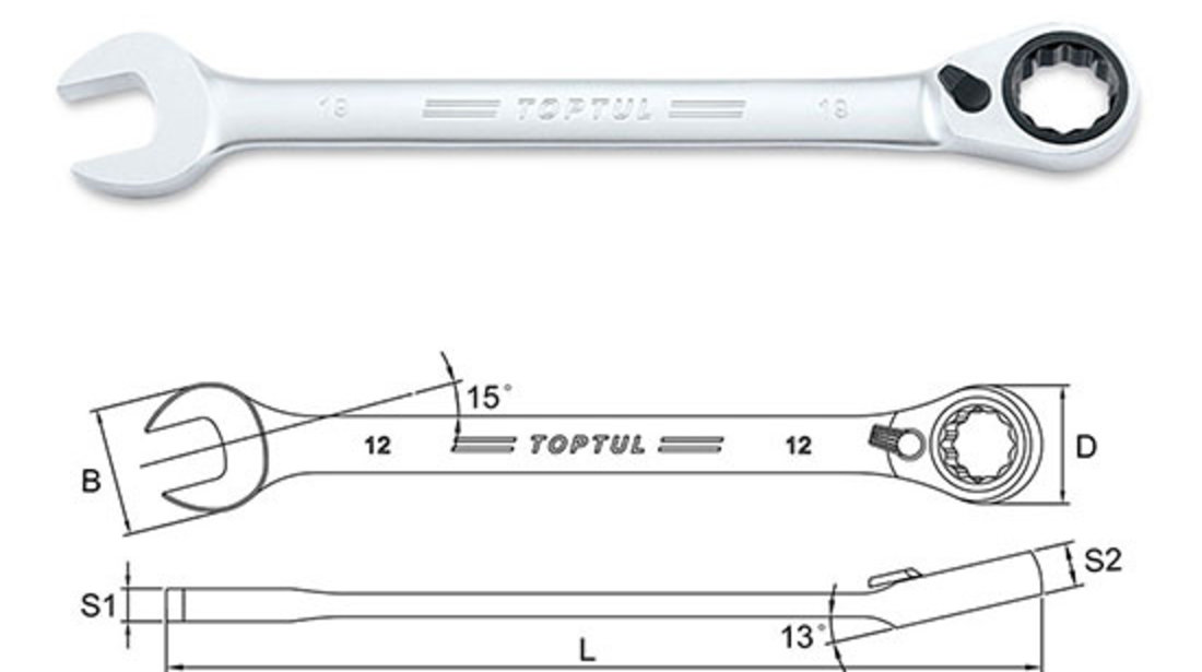 Cheie Combinata Cu Clichet Toptul 13MM ABAF1313