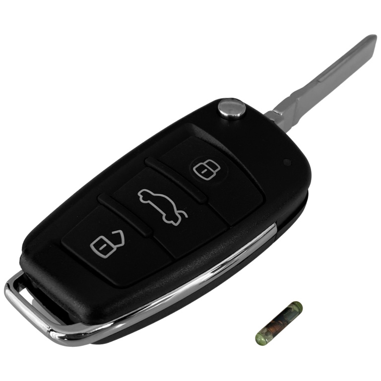 Cheie Completa Audi 3 Butoane Cu Electronica Si Cip 433 MHZ CA 011