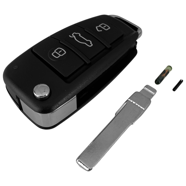 Cheie Completa Audi 3 Butoane Cu electronica Si Cip 433 MHZ KD600 CA 046