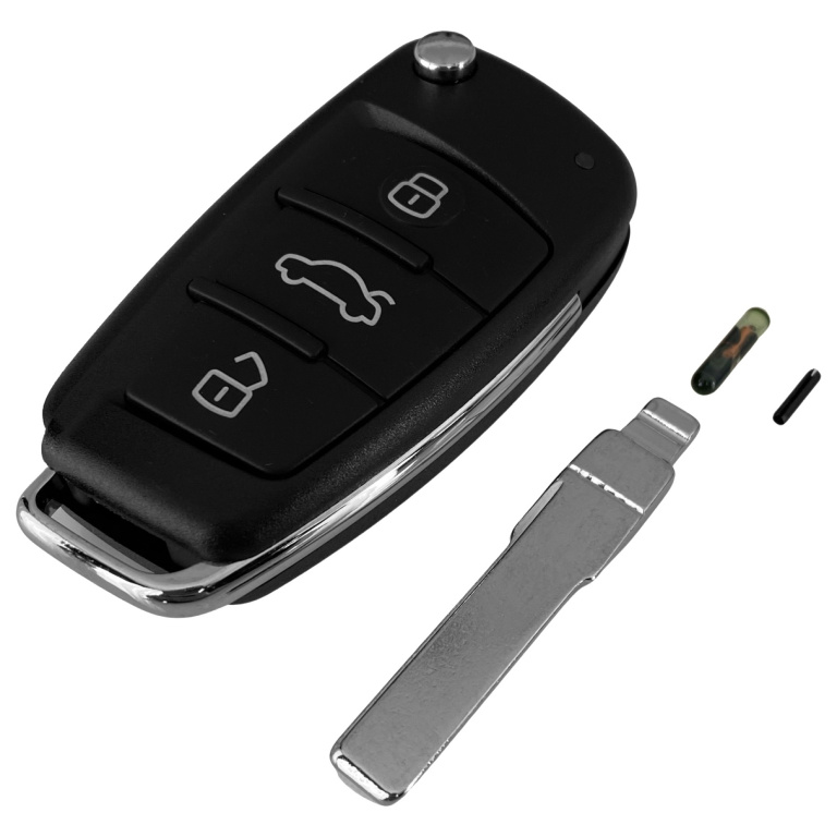 Cheie Completa Audi 3 Butoane Cu electronica Si Cip 433 MHZ KD600 CA 046