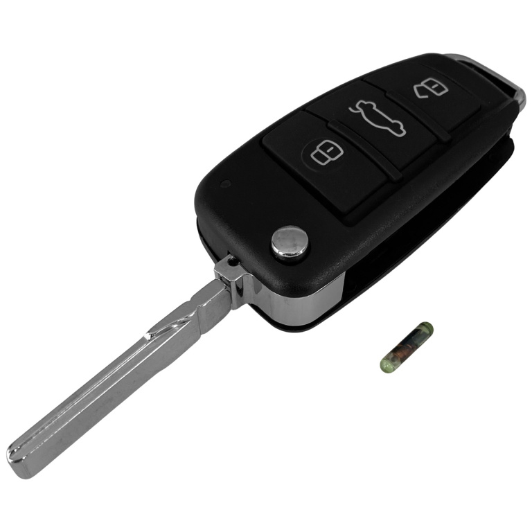 Cheie Completa Audi 3 Butoane Cu Electronica Si Cip 433 MHZ CA 011
