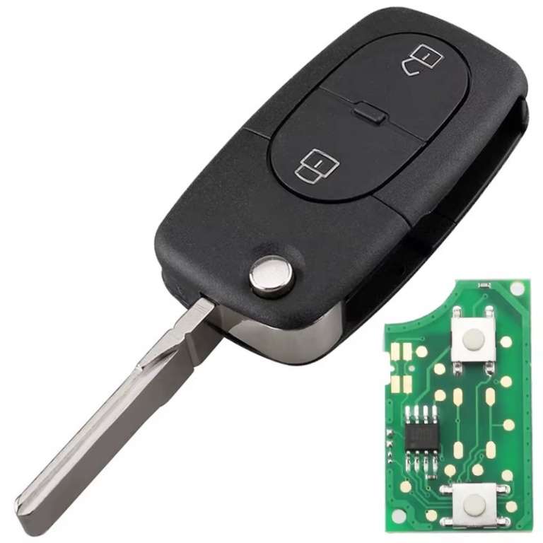 Cheie Completa Volkswagen 2 Butoane Rotunde Cu Electronica Si Cip CVW 075