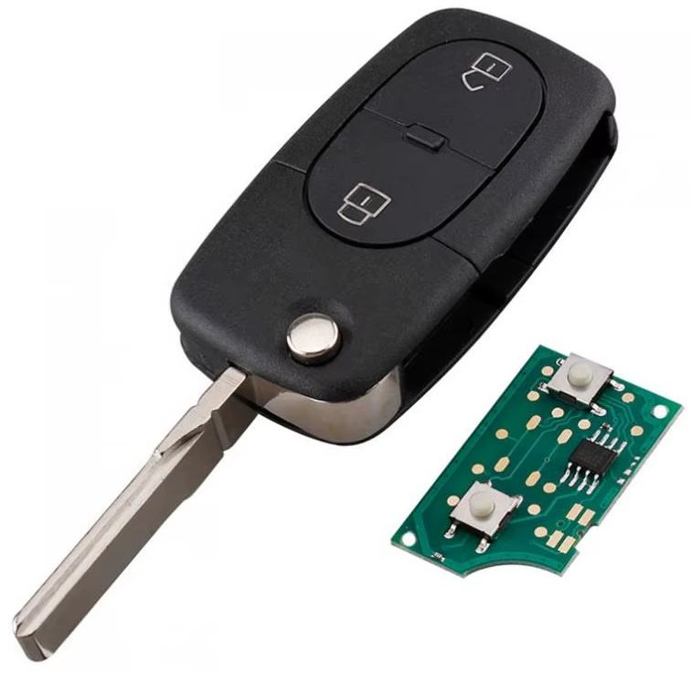 Cheie Completa Volkswagen 2 Butoane Rotunde Cu Electronica Si Cip CVW 075
