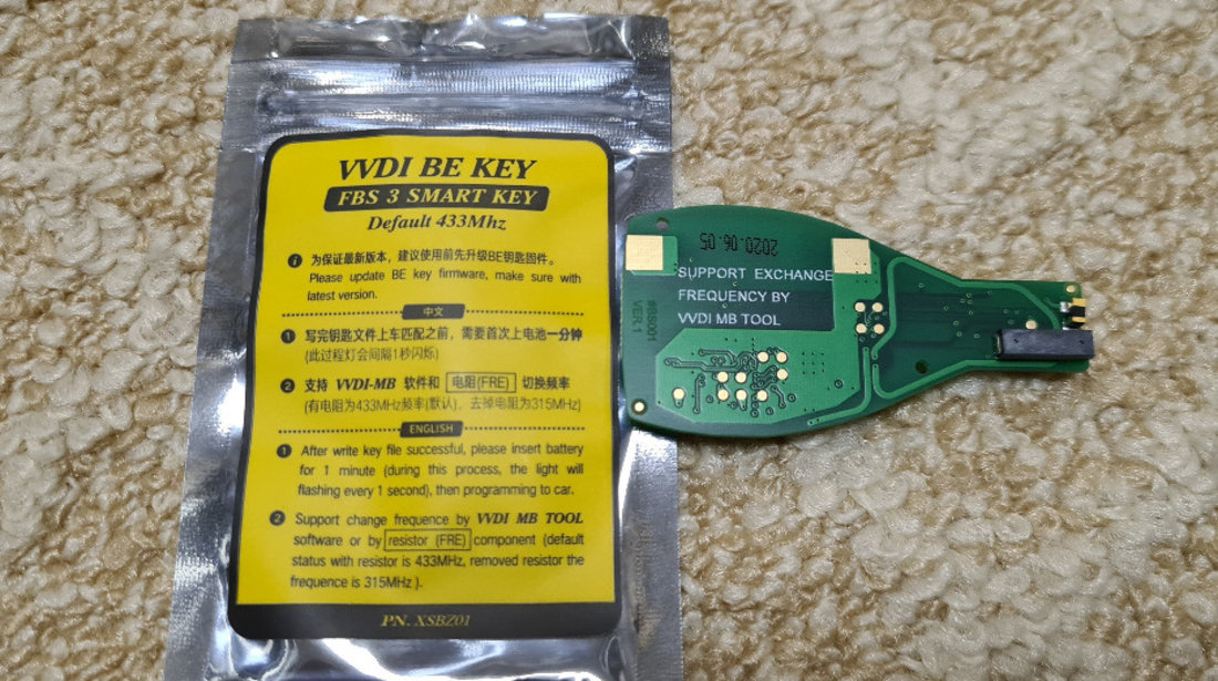 Cheie completa XHORSE VVDI Mercedes Benz FBS3 Smart Key 433/315 Mhz