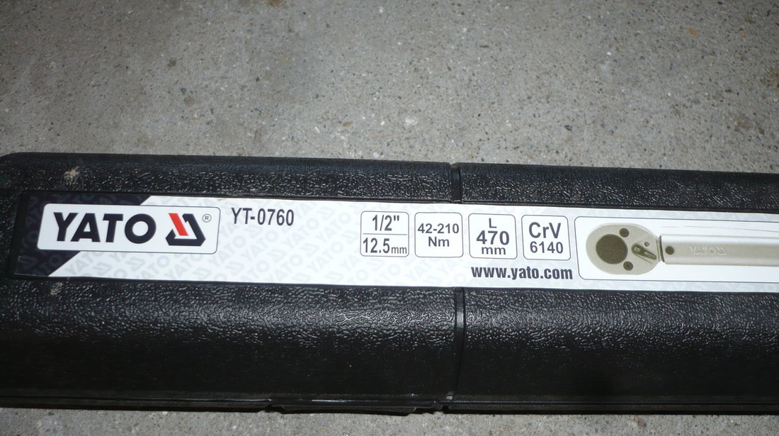 Cheie Dinamometrica Yato Yt 0760 cu certificat de calibrare 1/2