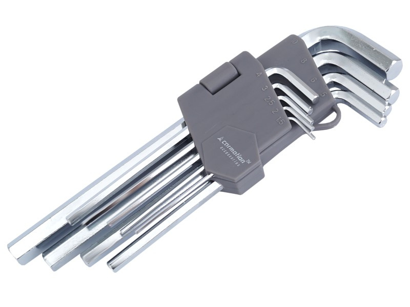 Cheie Hexagonale 180 Mm, Dimensiuni 1,5 - 10 Mm, 9 Buc Carmotion 86720