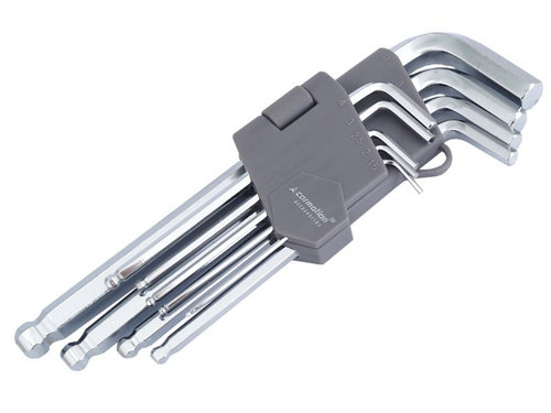 Cheie Hexagonale, Sferice, 180 Mm, Dimensiuni 1,5 - 10 Mm, 9 Buc. Carmotion 86721