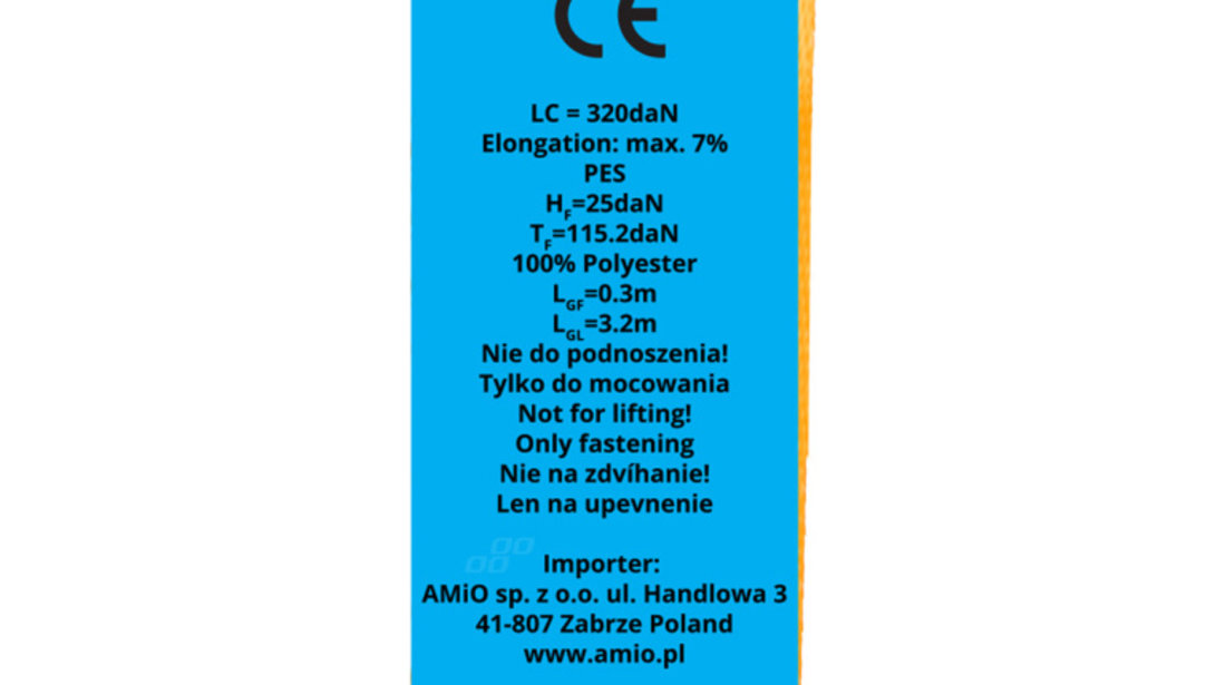 Chinga de asigurare marfa cu retractare automata, 1000kg, dimensiune 38mm x 4m, model S-TYPE, AVX-AM03320 AVX-AM03320