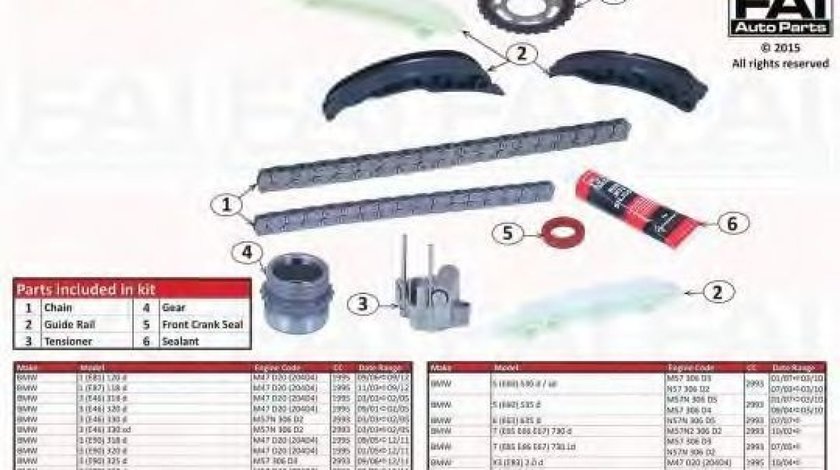 Chit lant de distributie BMW Seria 3 Cupe (E46) (1999 - 2006) FAI AutoParts TCK74C piesa NOUA