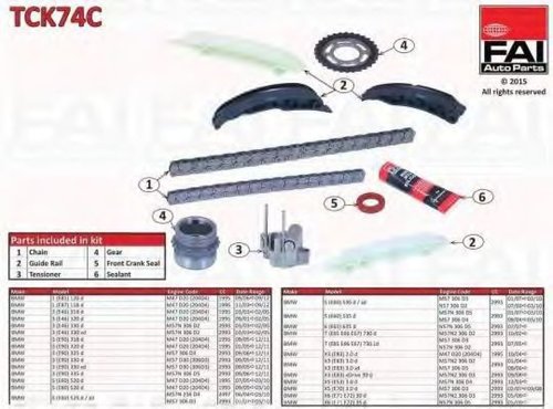 Chit lant de distributie BMW Seria 3 Cupe (E92) (2006 - 2013) FAI AutoParts TCK74C piesa NOUA
