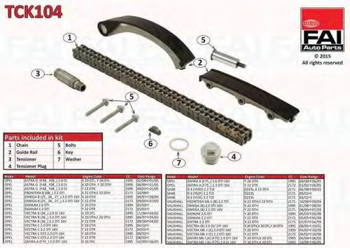 Chit lant de distributie OPEL VECTRA B Hatchback (38) (1995 - 2003) FAI AutoParts TCK104 piesa NOUA