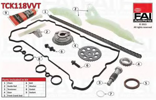 Chit lant de distributie PEUGEOT 308 II (2013 - 2016) FAI AutoParts TCK118VVT piesa NOUA