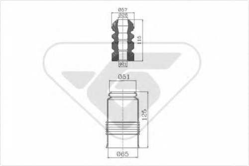 Chit protectie praf,amortizor FIAT DOBLO Cargo (223) (2000 - 2016) HUTCHINSON KP020 piesa NOUA