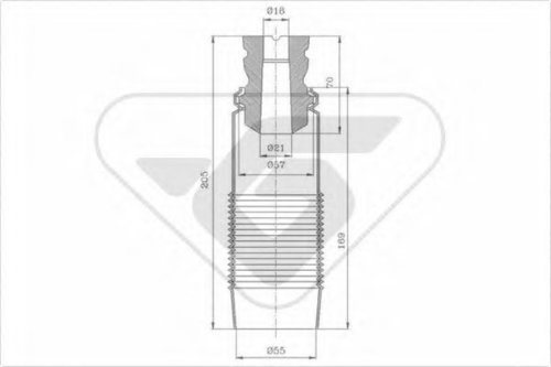 Chit protectie praf,amortizor FORD COURIER (JV) (1998 - 2016) HUTCHINSON KP065 piesa NOUA