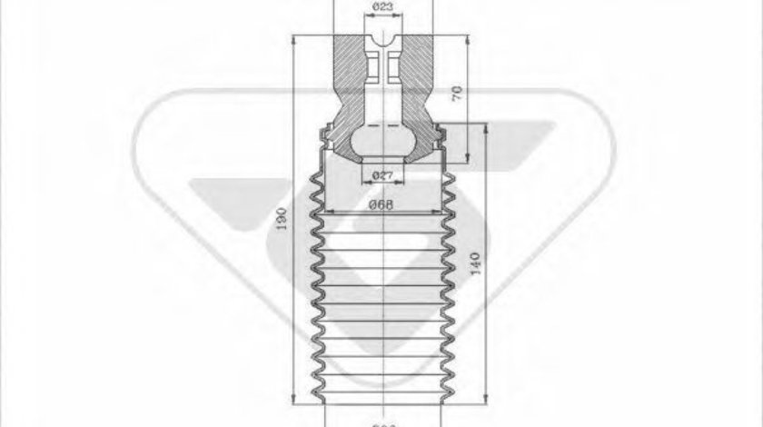 Chit protectie praf,amortizor OPEL ASTRA F Combi (51, 52) (1991 - 1998) HUTCHINSON KP053 piesa NOUA