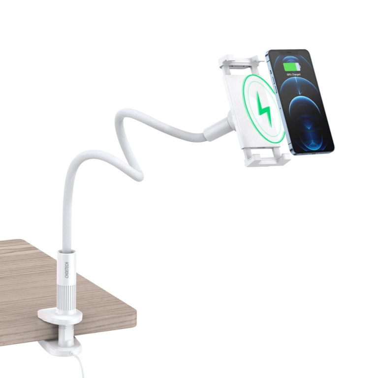 Choetech Suport Flexibil Pentru Telefon Cu Încărcător Wireless 10W Alb T548-S