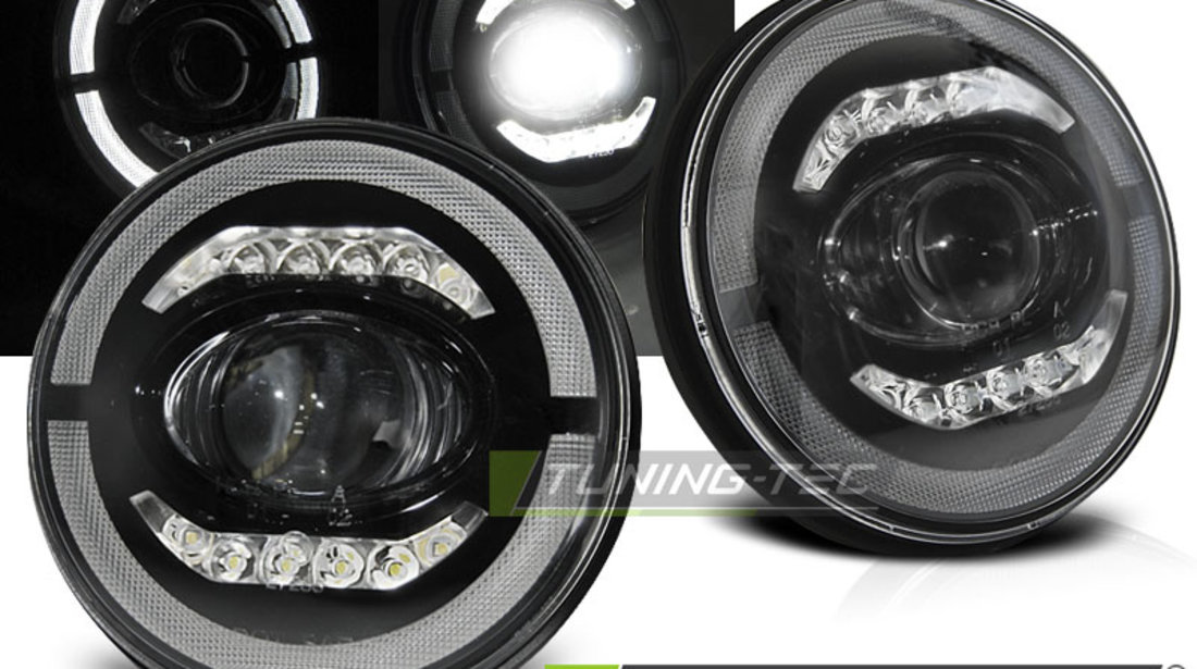 CHRYSLER JEEP WRANGLER TJ/ LJ/ JK 96-18 ANGEL EYE LED BLACK