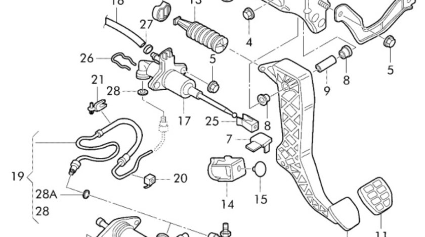 Cilindru adaptor ambreiaj Volkswagen Golf 1J 1.9 TDI 110 kw 2002 2003 OEM 1J0721468B