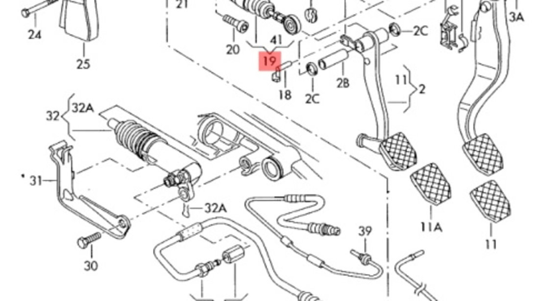 Cilindru pedala ambreiaj ​Audi A4 B6 (8E2) Sedan 2002 2.0 I OEM 8E1721401S