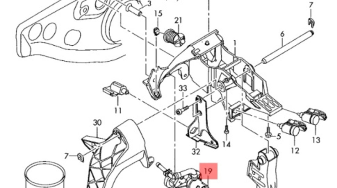 Cilindru pedala ambreiaj Audi A4 B7 (8E) Berlina 2007 1.9 TDI OEM 8E1721401AJ