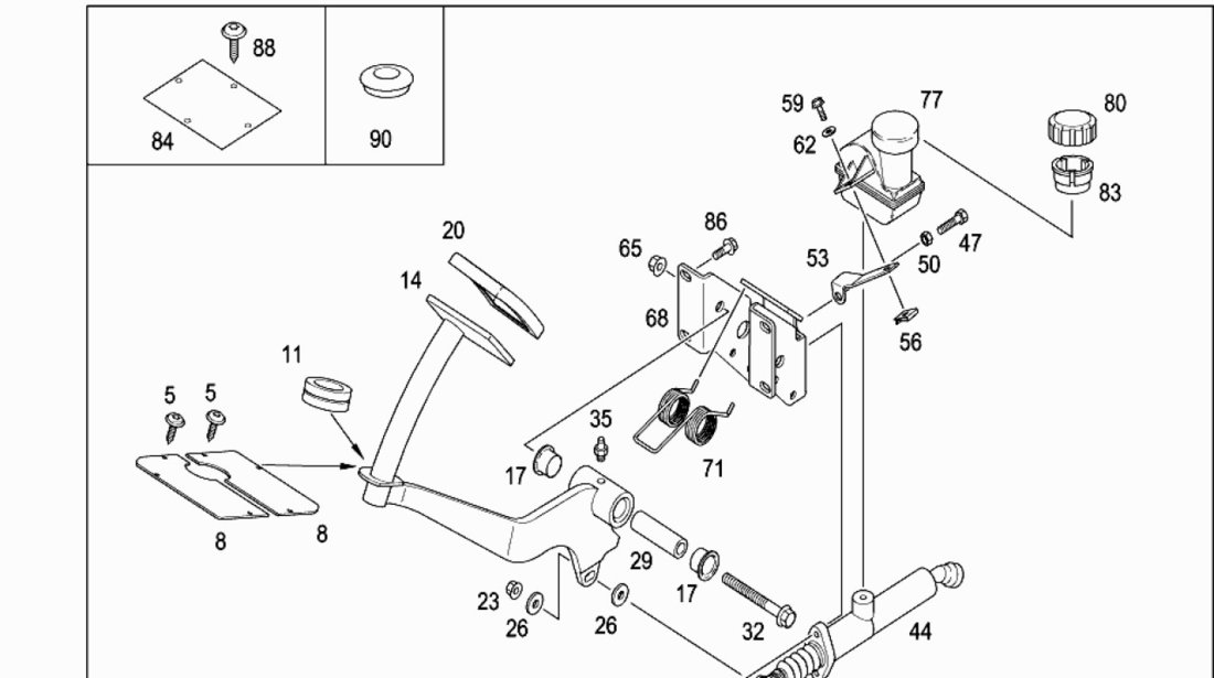 Cilindru pedala ambreiaj autocar Mercedes Tourismo 15 RHD Setra 415 AUGER A0012959506