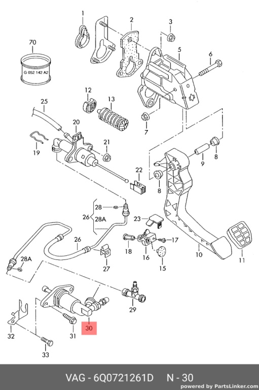 Cilindru receptor ambreiaj Seat Cordoba 2005 2006 6L 1.4 16V OEM 6Q0721261D