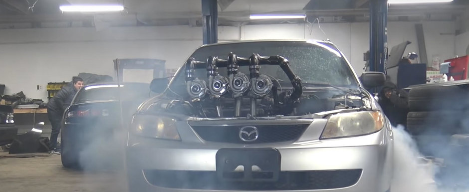 Cine-a zis ca nu poti avea un quad-turbo cu bani putini? MAZDA asta are cate o turbina pe fiecare cilindru