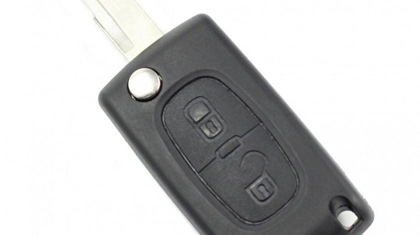 Citroen / Peugeot 206 - Carcasa tip cheie briceag cu 2 butoane si suport baterie