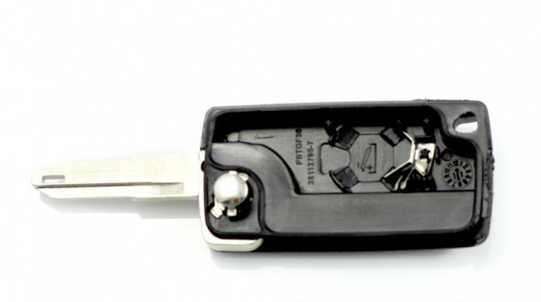 Citroen / Peugeot 206 - Carcasa tip cheie briceag cu 2 butoane si suport baterie CC198