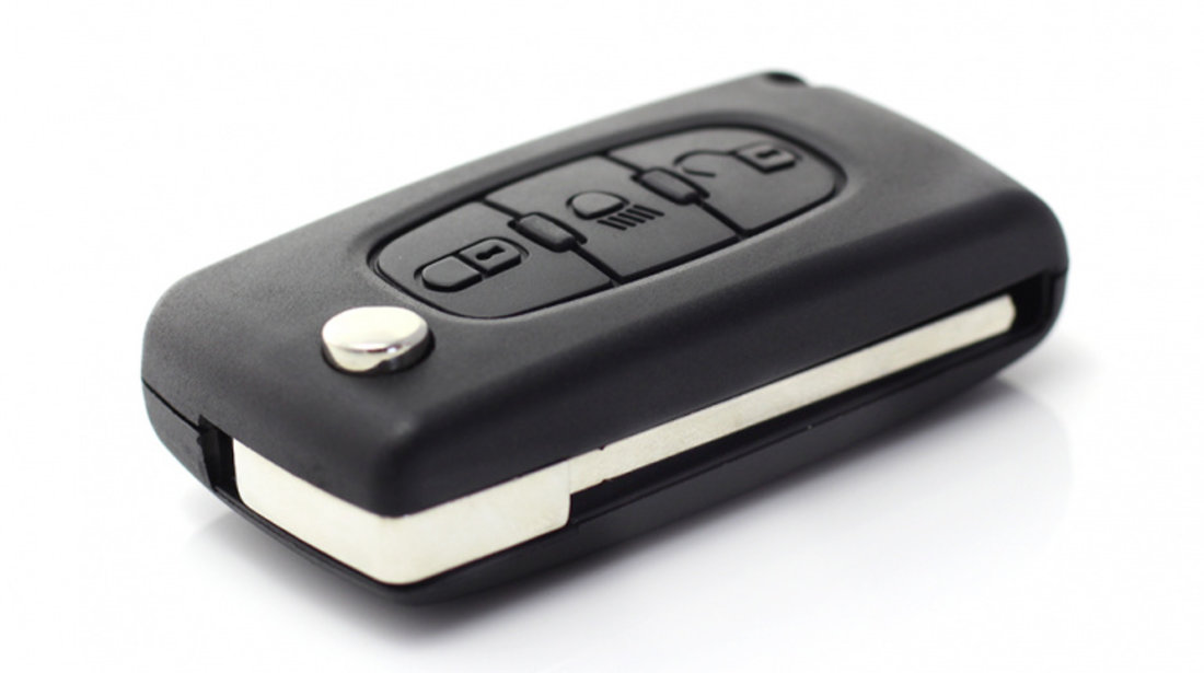 Citroen / Peugeot 307 - Carcasa tip cheie briceag cu 3 butoane, lama VA2-SH3, fara suport baterie CC096