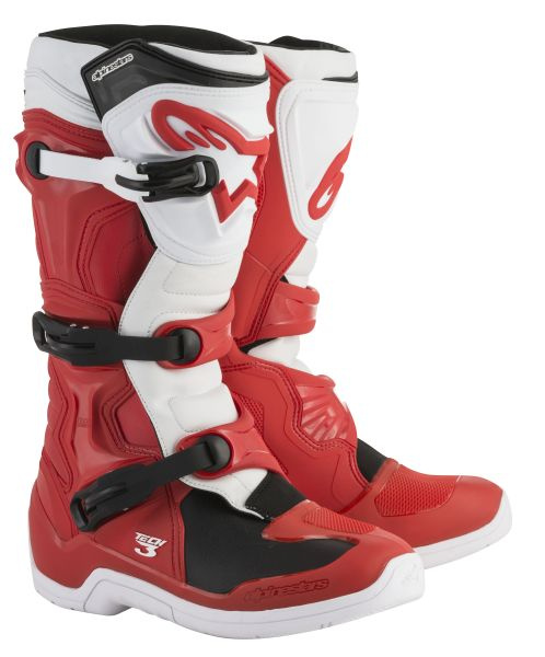 Cizme Piele Moto Alpinestars Tech 3 Mx Alb / Rosu Marimea 8 2013018/32/8