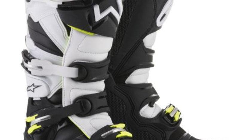 Cizme Piele Moto Alpinestars Tech 7 Mx Negru / Alb / Galben Marimea 15 2012014/12/15