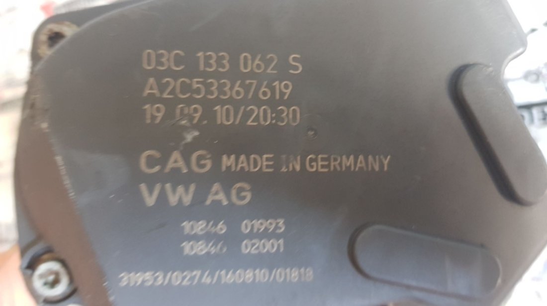 Clapeta acceleratie VW Golf 6 Plus 1.4 TSI 80 CP 03c133062s cod motor CGGA