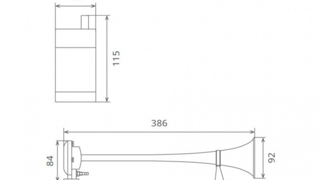 Claxon camion crom cu 1 goarna, marine, 24v 1a cu compresor UNIVERSAL Universal #6 83KM24.000.01B