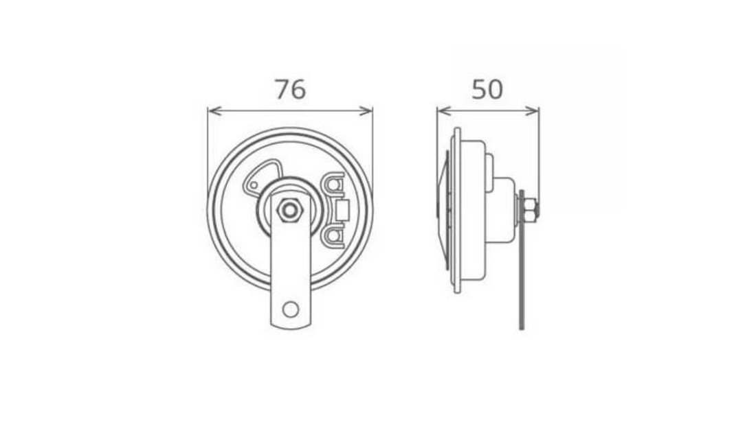 Claxon electromagnetic 12v 3.5a ton inalt UNIVERSAL Universal #6 55BI12.100.02K