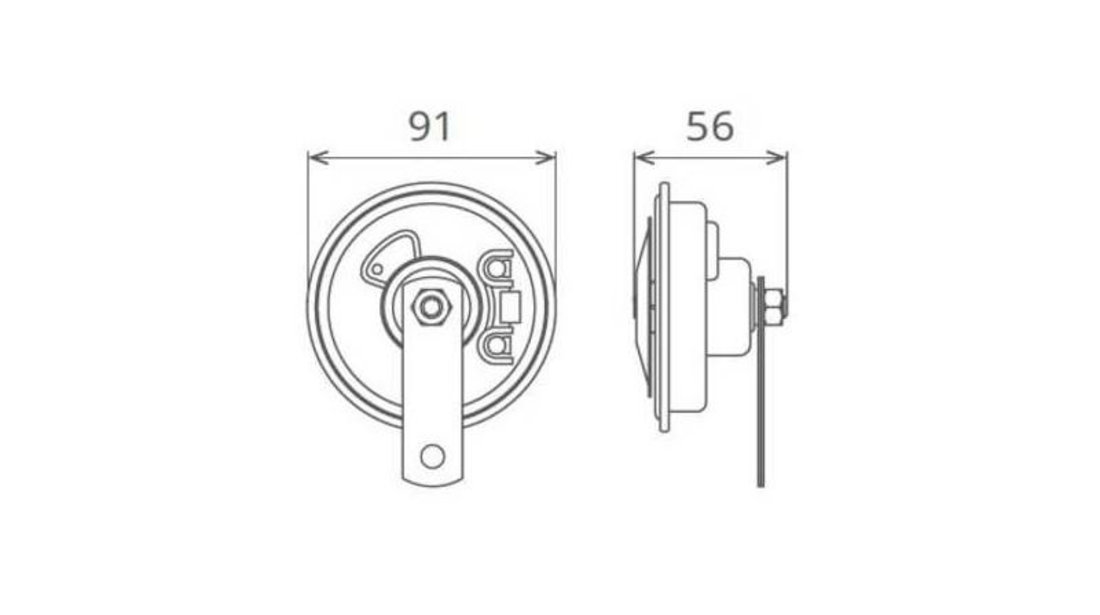 Claxon electromagnetic 12v 5a ton inalt UNIVERSAL Universal #6 50FI12.100.02K